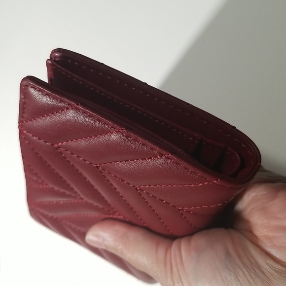 NWT Lauren Ralph Lauren Carrington New Compact Leather Wallet In Red - Picture 10 of 12
